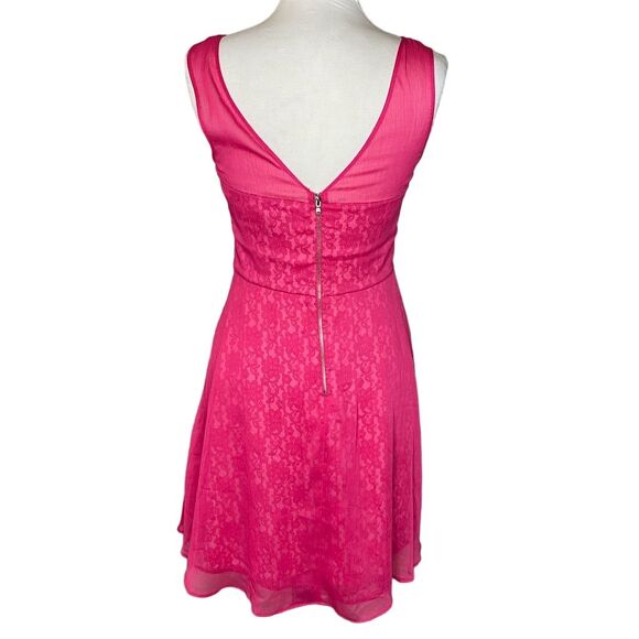 Betsey Johnson Women's Hot Pink Lace Dress Size 6 - Picture 2 of 5
